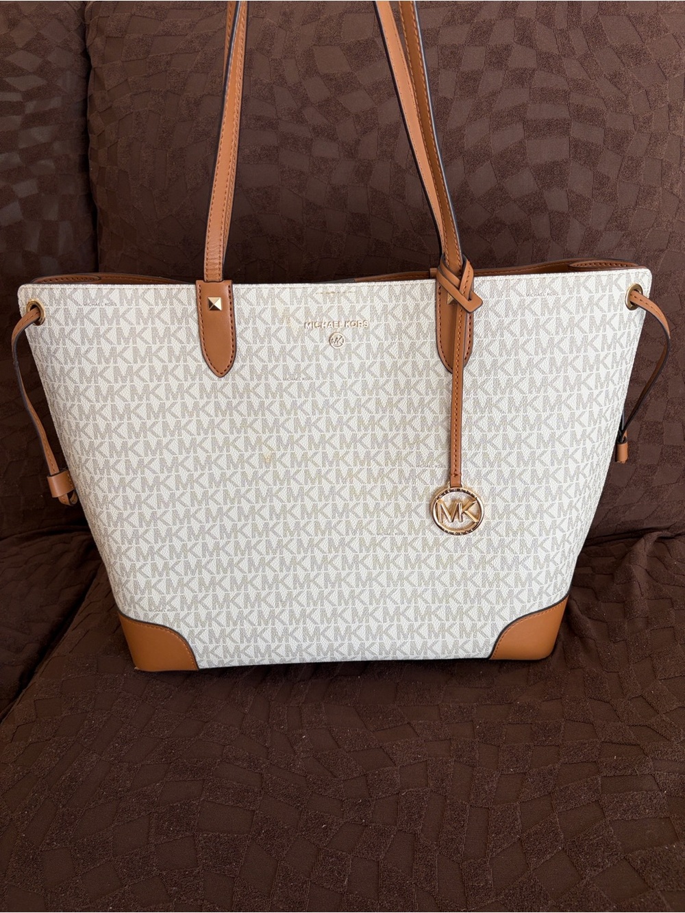 Michael Kors Cream and Tan Signature Tote